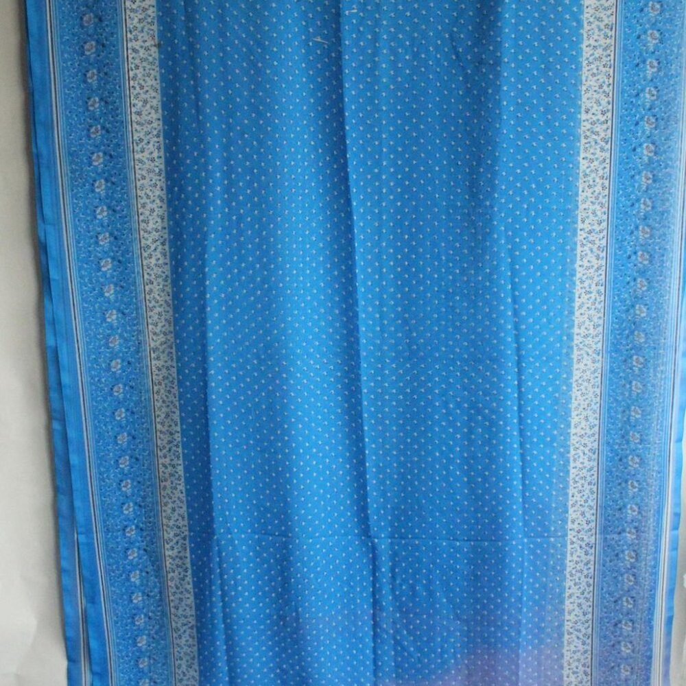 Vintage 1990s Indian Sari, Authentic Sky Blue Chiffon with a Floral Print Saree, - Picture 2 of 10